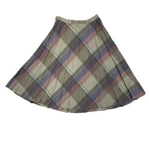 Vintage 70s Marilyn Togs Plaid Pleated Skirt Wool Blend Dark Academia Preppy XS